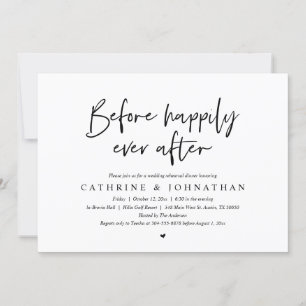 Before Happily Ever After Wedding Rehearsal Dinner Invitation
