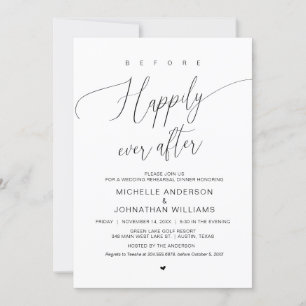 Before Happily Ever After Wedding Rehearsal Dinner Invitation