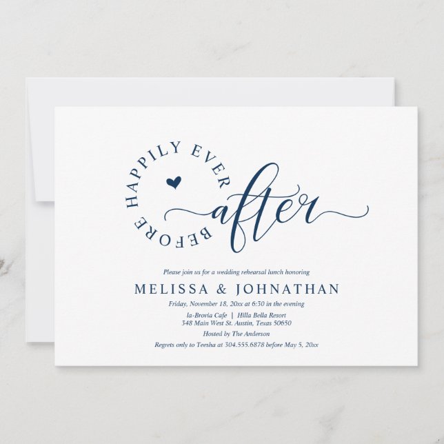 Before Happily Ever After Wedding Rehearsal Dinner Invitation (Front)