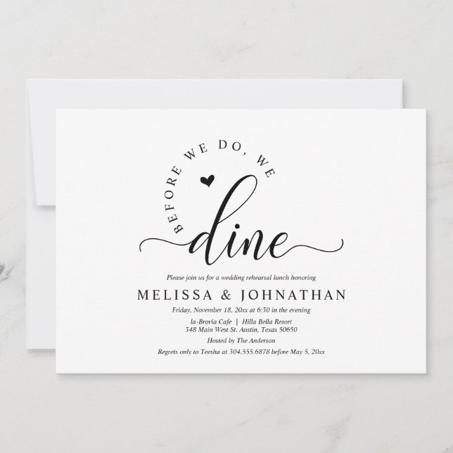 Before Happily Ever After Wedding Rehearsal Dinner Invitation (Front)