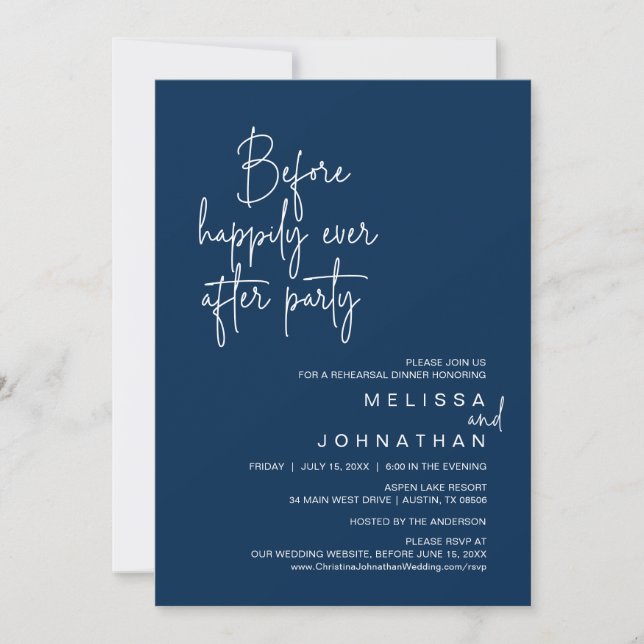 Before Happily Ever After Wedding Rehearsal Party Invitation (Front)