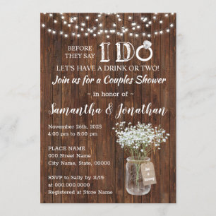 Before I do wedding couples shower country Invitation