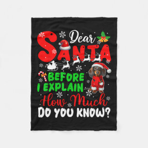 Before I Explain How Much You Know Xmas Dachshund  Fleece Blanket