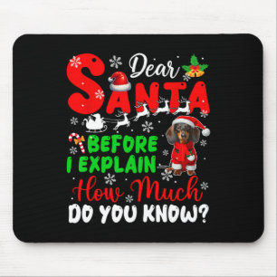 Before I Explain How Much You Know Xmas Dachshund Mouse Mat
