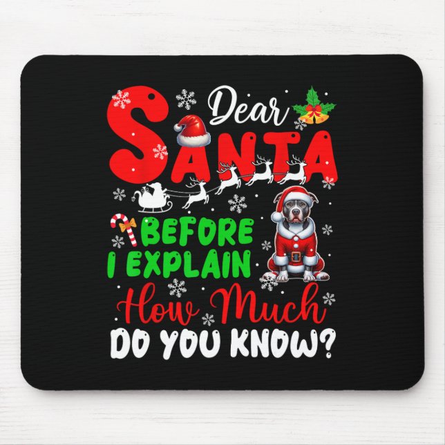 Before I Explain How Much You Know Xmas Pit Bull O Mouse Mat (Front)