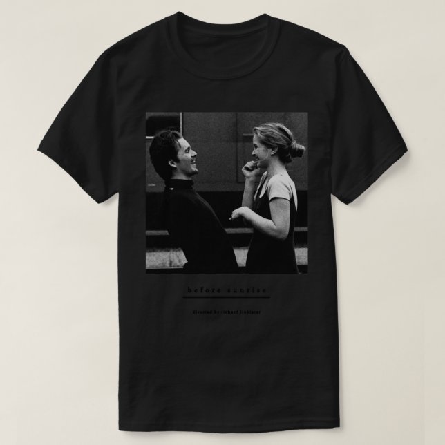 Before Sunrise Movie Take The Train Meet French Wo T-Shirt (Design Front)