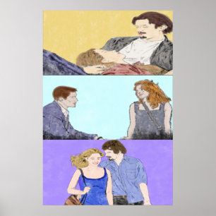 Before Sunrise Trilogy Watercolor Poster