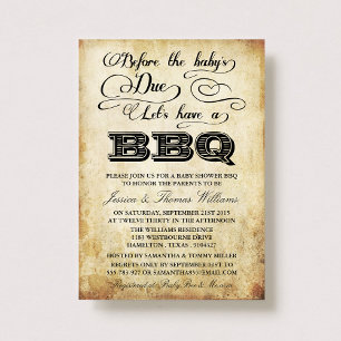 Before The Baby's Due, Let's Have A BBQ! Invitation