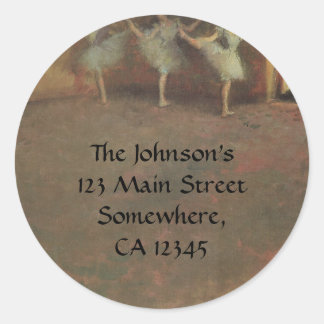 Before the Ballet by Edgar Degas, Vintage Fine Art Classic Round Sticker