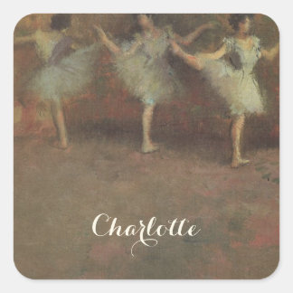 Before the Ballet by Edgar Degas, Vintage Fine Art Square Sticker