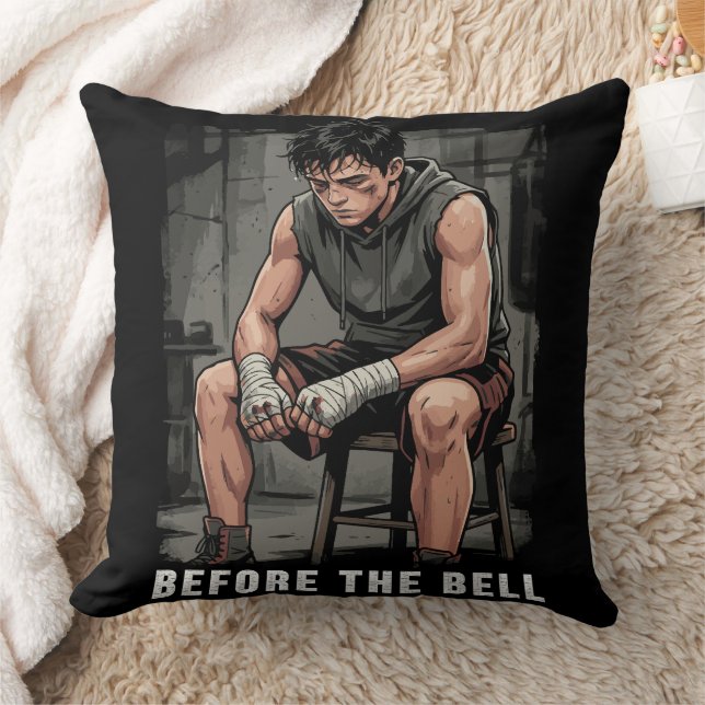 Before The Bell Motivational Boxing Gym Art Cushion (Blanket)