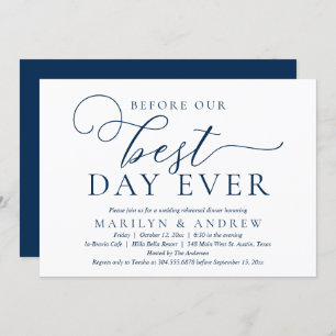 Before The Best Day Ever, Wedding Rehearsal Dinner Invitation