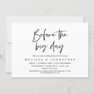 Before The Big Day, Wedding Rehearsal Dinner Invitation