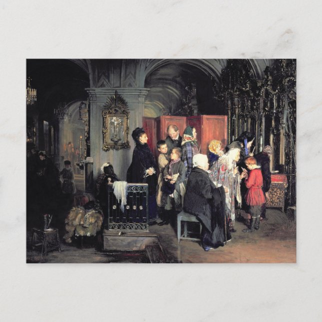 Before the Confession, 1877 Postcard (Front)