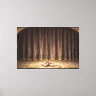 Before the Curtain Ballet Pointe Shoes Canvas Print