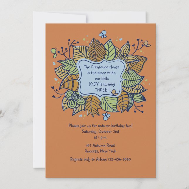 Before the Leaves Fall Invitation (Front)