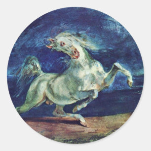 Before The Lightning Frightened Horse Classic Round Sticker