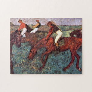 Before The Start Jockeis Training - Degas Painting Jigsaw Puzzle