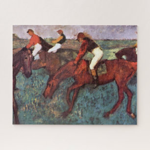 Before The Start Jockeis Training - Degas Painting Jigsaw Puzzle