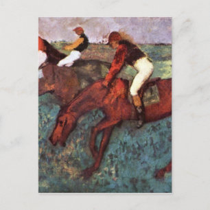 Before The Start Jockeis Training - Degas Painting Postcard