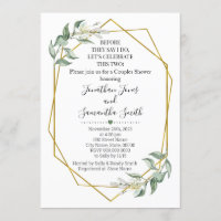 Before they say I do couples shower greenery gold