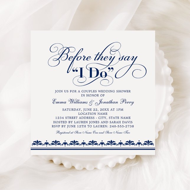 Before They Say I Do Navy Wedding Couples Shower Invitation (Creator Uploaded)