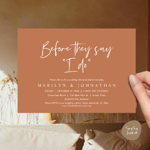 Before They Say "I Do", Wedding Rehearsal Dinner Invitation