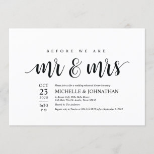 Before we are Mr and Mrs Dinner Invitation card