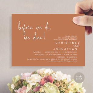 Before We Do We Dine, Rehearsal Dinner, Sage Green Invitation