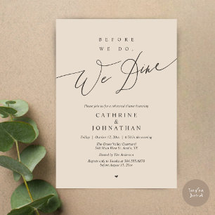 Before we do, we dine, Warm Sand Rehearsal Dinner Invitation