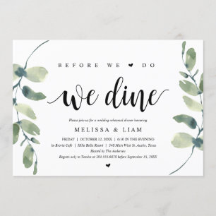 Before We Do, We Dine, Wedding Rehearsal Dinner Invitation