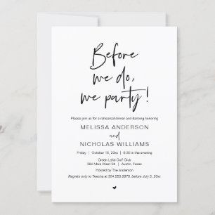 Before We Do, We Party, Wedding Rehearsal Dinner I Invitation
