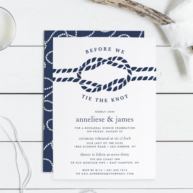 Before We Tie the Knot Rehearsal Dinner Invitation (Creator Uploaded)