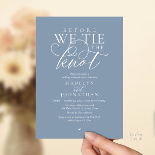 "Before we tie the knot", Wedding Rehearsal Dinner Invitation