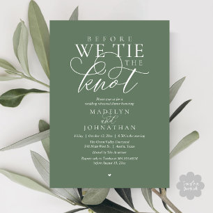 "Before we tie the knot", Wedding Rehearsal Dinner Invitation