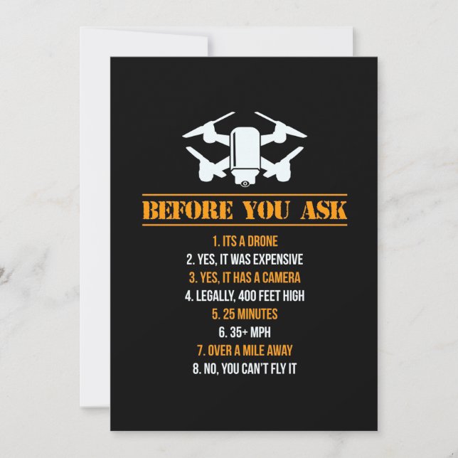 Before You Ask Drone Pilot Invitation (Front)