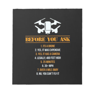 Before You Ask Drone Pilot Notepad