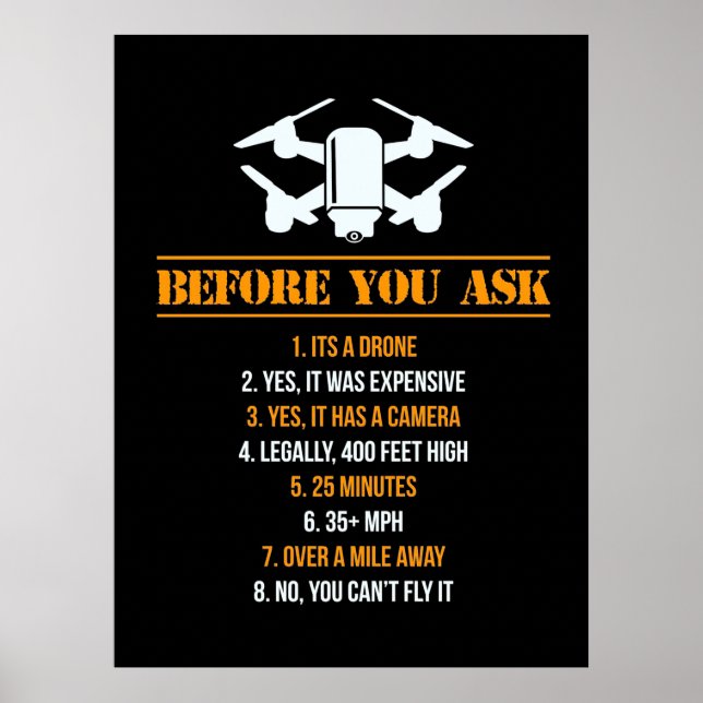 Before You Ask Drone Pilot Poster (Front)