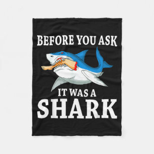 Before You Ask It Was A Shark Leg Amputee Amputati Fleece Blanket