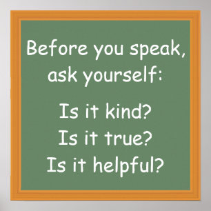 Before You Speak Classroom Poster