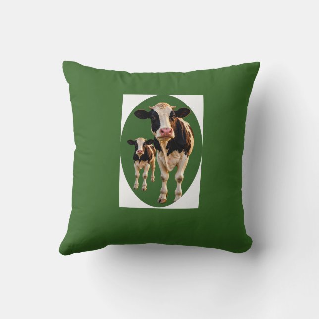 Befuddled Cow Bib Cushion (Back)