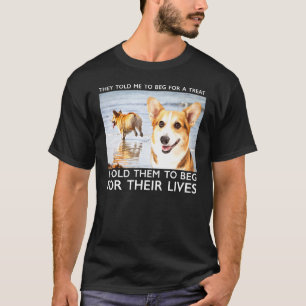 Beg For Their Lives Psycho Corgi Beach Graphic T-Shirt
