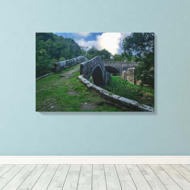 Beggar's Bridge, Glaisdale Canvas Print (Insitu(Wood Floor))