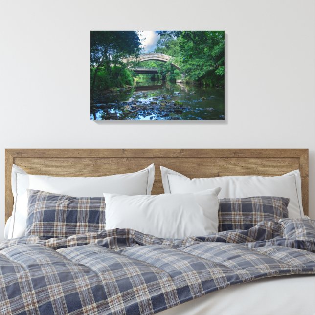 Beggar's Bridge, Glaisdale Canvas Print (Insitu(Bedroom))
