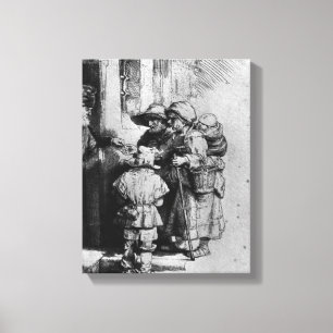 Beggars on the Doorstep of a House, 1648 Canvas Print