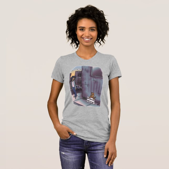 Begging Cat Grey Women's T-Shirt (Front Full)