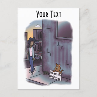 Begging Cat Postcard