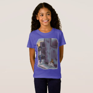 Begging Cat Purple Gir's T-Shirt