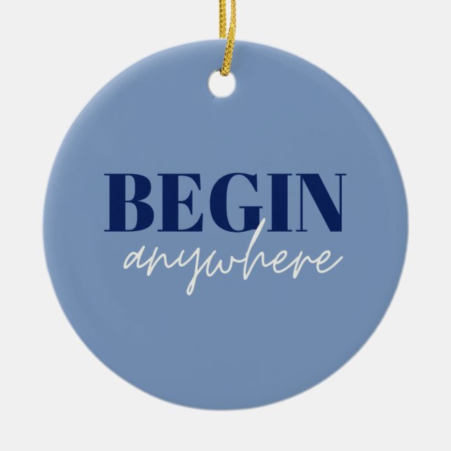 Begin Anywhere Ceramic Tree Decoration (Front)