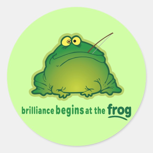 Begin At The Frog Funny Orchestra Joke Classic Round Sticker (Front)